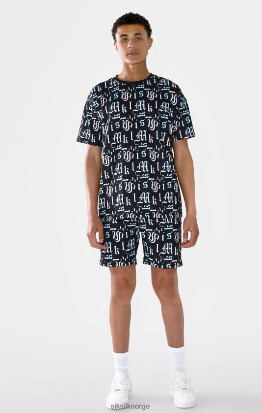 SikSilk x gutter messi svart trykt kort V8JH48312 klær