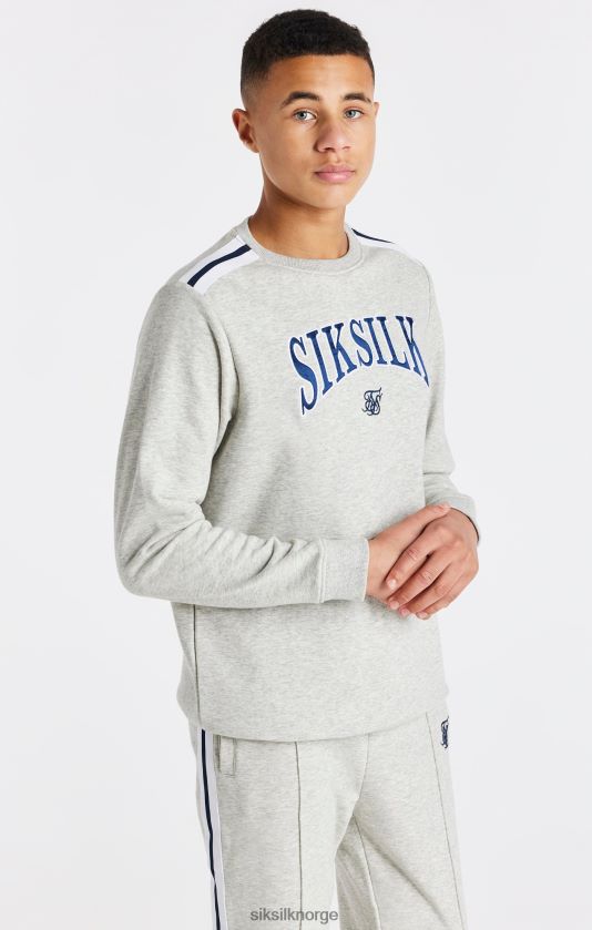 SikSilk gutter grå marl varsity crew sweatshirt V8JH48296 klær