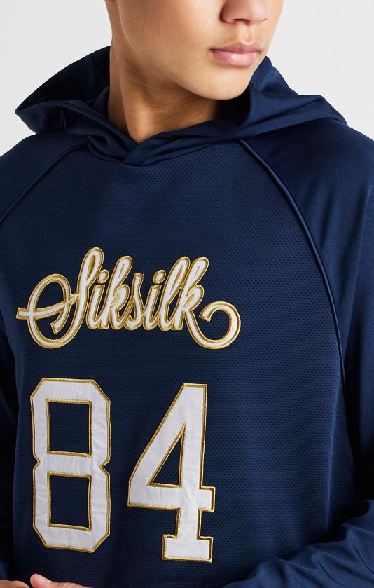 SikSilk gutter marineblå retro hettegenser V8JH48294 klær