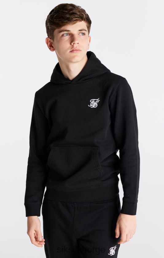 SikSilk gutter svart essensiell hettegenser overhead V8JH48290 klær