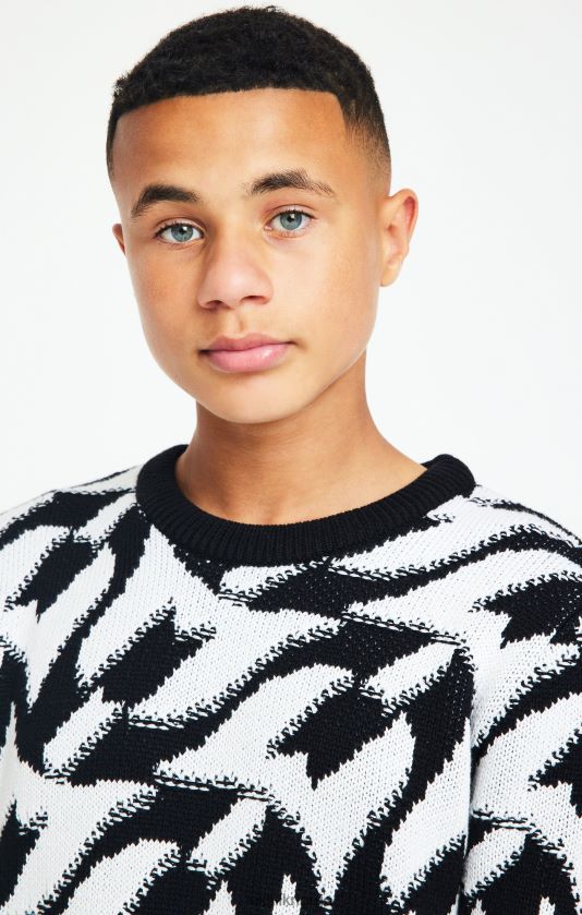 SikSilk x gutter messi sort chunky strikket genser V8JH48286 klær