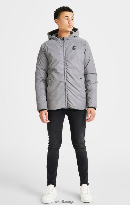 SikSilk gutter grå vendbar boblejakke V8JH48298 klær