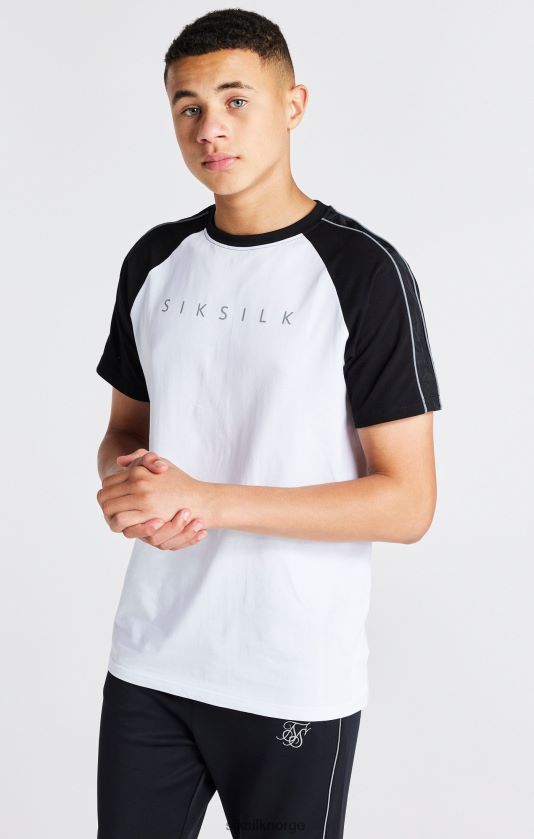 SikSilk gutter hvit raglan t-skjorte V8JH48284 klær