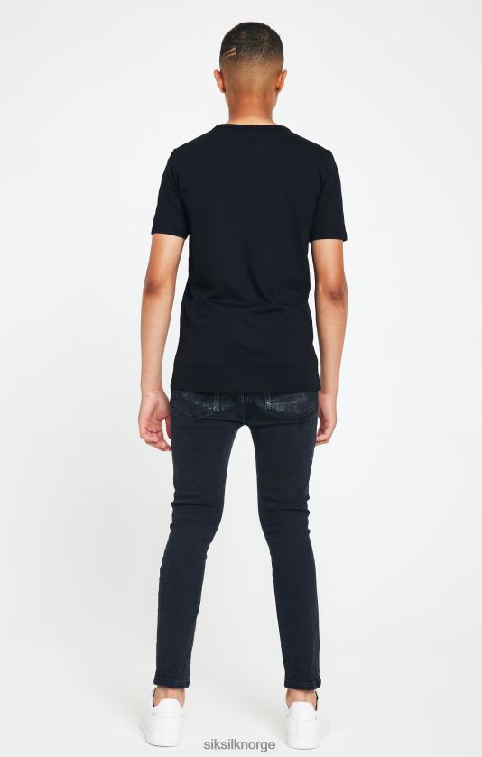 SikSilk x gutter messi svart logo t-skjorte V8JH48279 klær