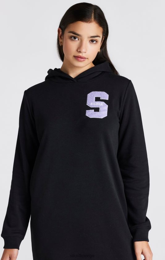 SikSilk jenter svart varsity logo hettegenser V8JH48344 klær