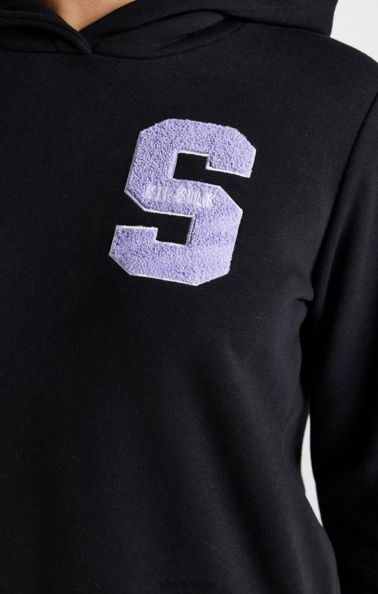 SikSilk jenter svart varsity logo hettegenser V8JH48344 klær