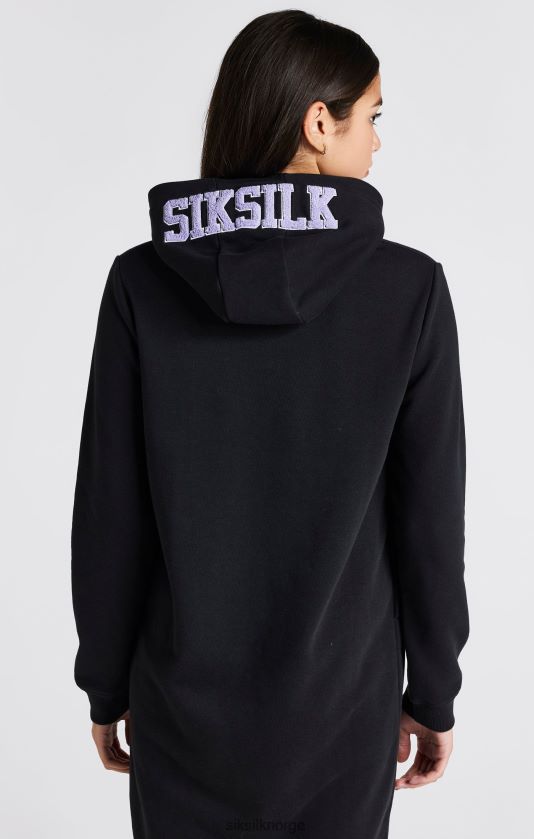 SikSilk jenter svart varsity logo hettegenser V8JH48344 klær