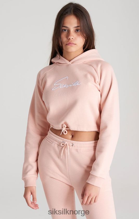 SikSilk jenter rosa signatur cropped hettegenser V8JH48333 klær