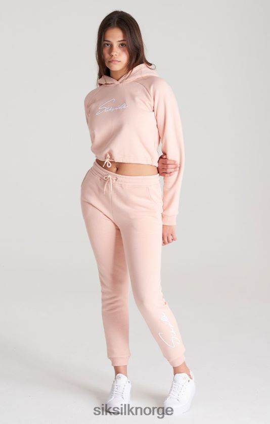 SikSilk jenter rosa signatur cropped hettegenser V8JH48333 klær