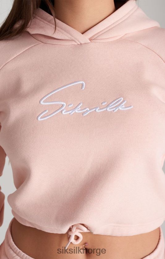 SikSilk jenter rosa signatur cropped hettegenser V8JH48333 klær