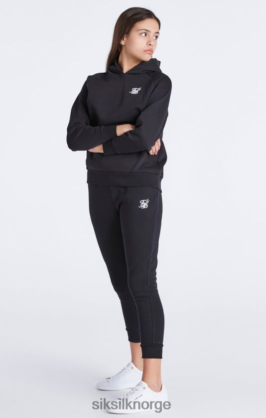 SikSilk jenter svart essensiell hettegenser overhead V8JH48335 klær