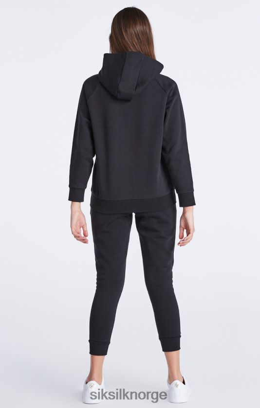 SikSilk jenter svart essensiell hettegenser overhead V8JH48335 klær