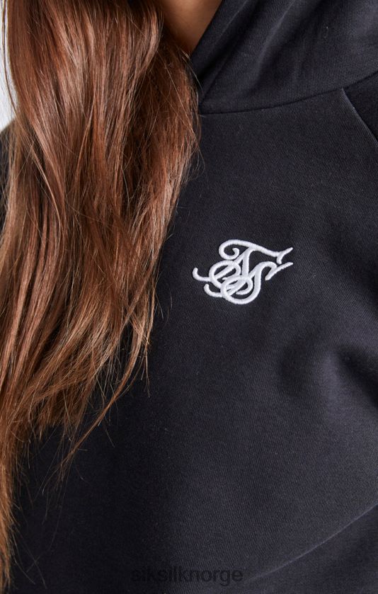 SikSilk jenter svart essensiell hettegenser overhead V8JH48335 klær