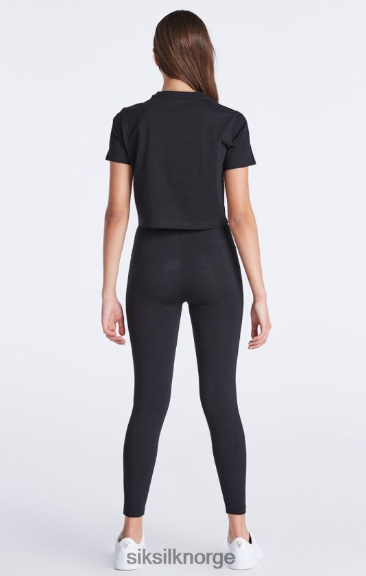 SikSilk jenter svart essensielt cropped t-skjorte V8JH48320 klær