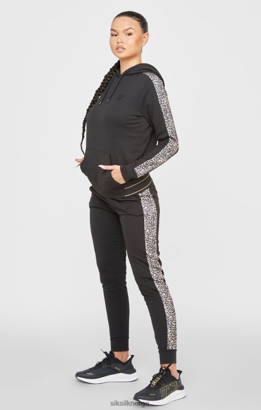 SikSilk kvinner sort joggebukse med leopardmønster V8JH48174 klær