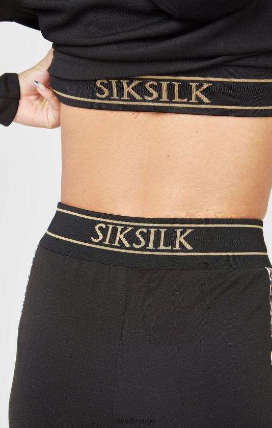 SikSilk kvinner sort joggebukse med leopardmønster V8JH48174 klær