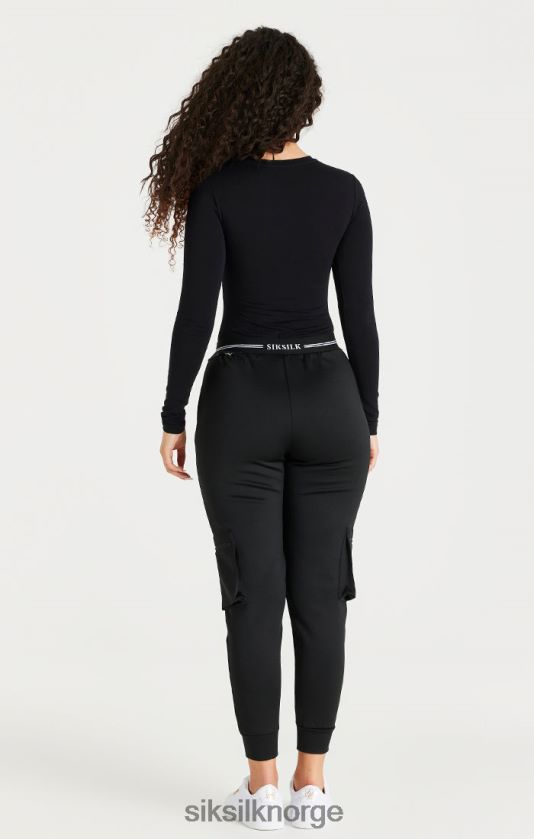 SikSilk kvinner svart cargo treningsbukse V8JH48184 klær