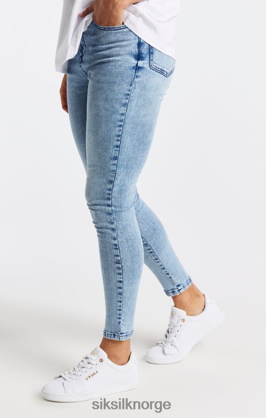 SikSilk kvinner lett vask essensiell skinny denim jeans V8JH48193 klær
