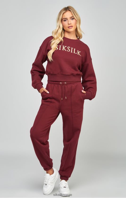 SikSilk kvinner burgunder oversized joggere V8JH48178 klær