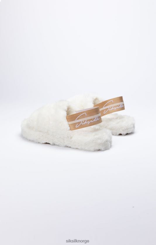 SikSilk kvinner hvit fluffy glidetøffel V8JH48271 fottøy