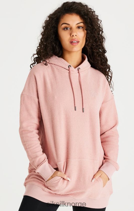SikSilk kvinner rosa hettegenser i omvendt fleece V8JH48146 klær