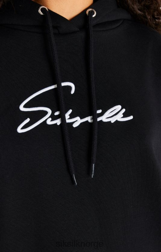 SikSilk kvinner svart oversize hettegenserkjole V8JH48154 klær
