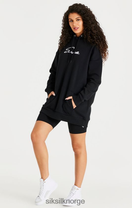 SikSilk kvinner svart oversize hettegenserkjole V8JH48154 klær