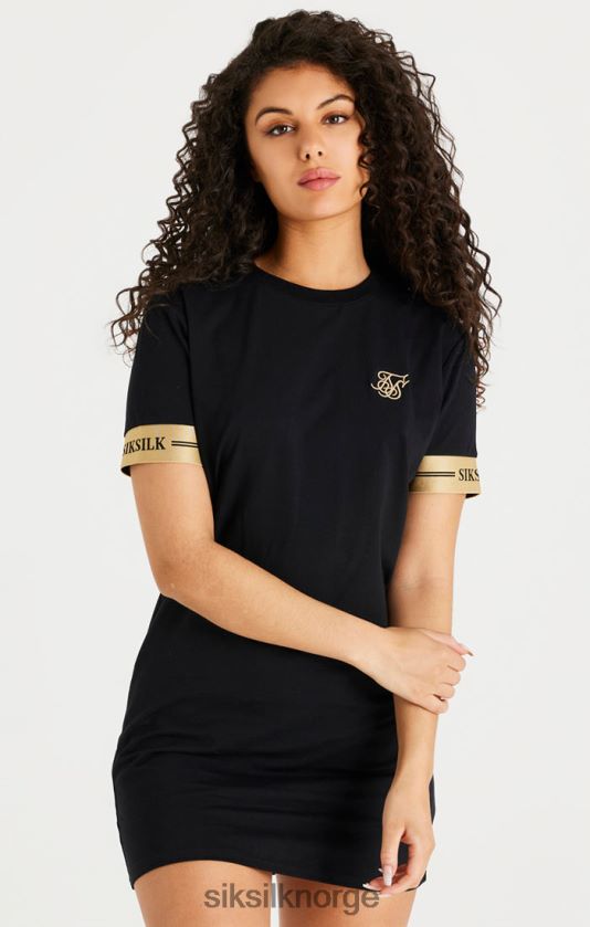 SikSilk kvinner svart t-skjortekjole V8JH48143 klær