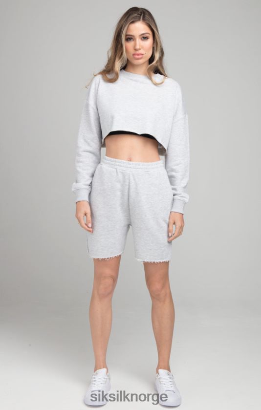 SikSilk kvinner cropped sweatshirt - grå mergel V8JH48122 klær