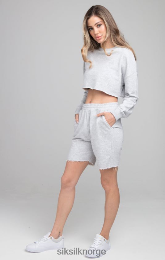 SikSilk kvinner cropped sweatshirt - grå mergel V8JH48122 klær
