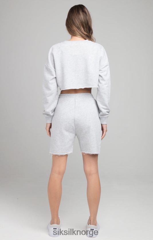 SikSilk kvinner cropped sweatshirt - grå mergel V8JH48122 klær
