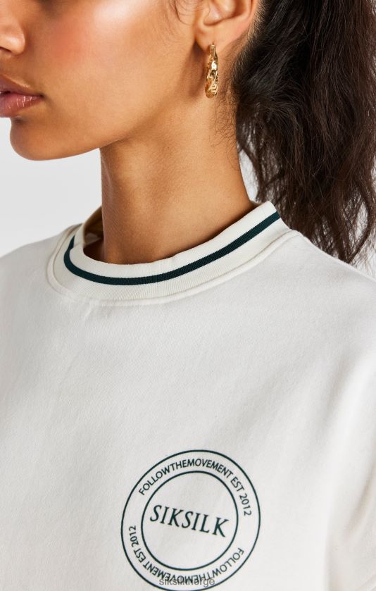 SikSilk kvinner ecru crop genser V8JH4878 klær