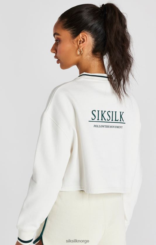 SikSilk kvinner ecru crop genser V8JH4878 klær