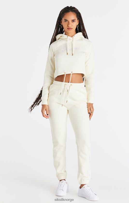 SikSilk kvinner ecru cropped hettegenser V8JH4886 klær