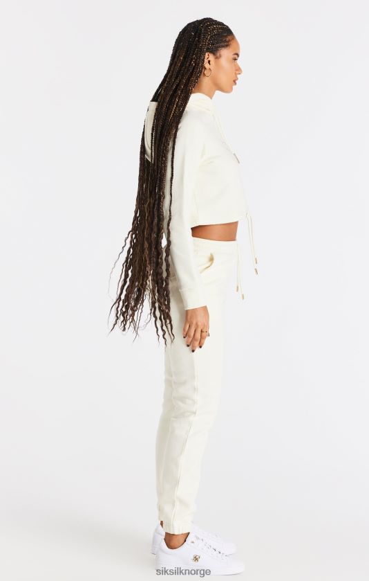 SikSilk kvinner ecru cropped hettegenser V8JH4886 klær