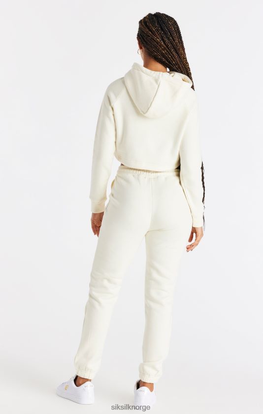 SikSilk kvinner ecru cropped hettegenser V8JH4886 klær