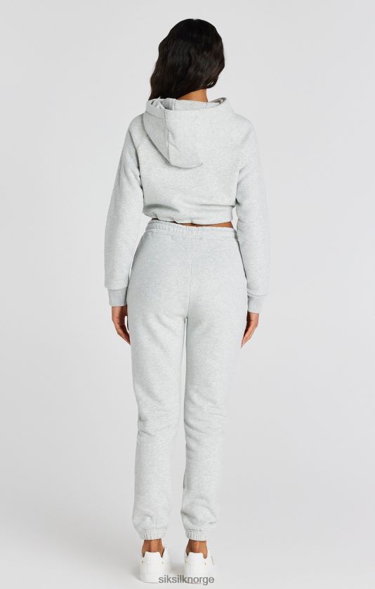 SikSilk kvinner grå mergel signatur crop hettegenser V8JH4895 klær