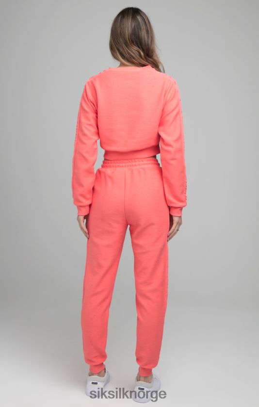 SikSilk kvinner loopback brodert crop sweat - rosa V8JH4896 klær