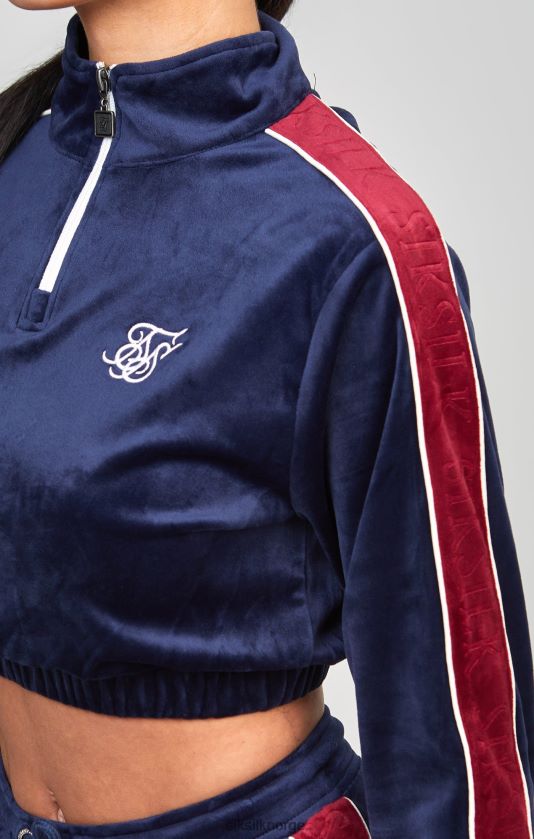 SikSilk kvinner marine velour banetopp V8JH48112 klær