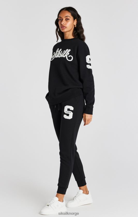 SikSilk kvinner sort varsity-logo-genser V8JH4876 klær