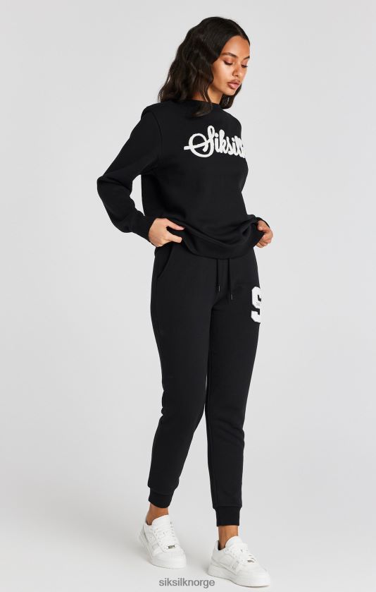 SikSilk kvinner sort varsity-logo-genser V8JH4876 klær
