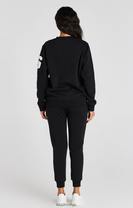 SikSilk kvinner sort varsity-logo-genser V8JH4876 klær