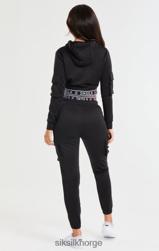 SikSilk kvinner svart cropped cargo-hettegenser V8JH48116 klær