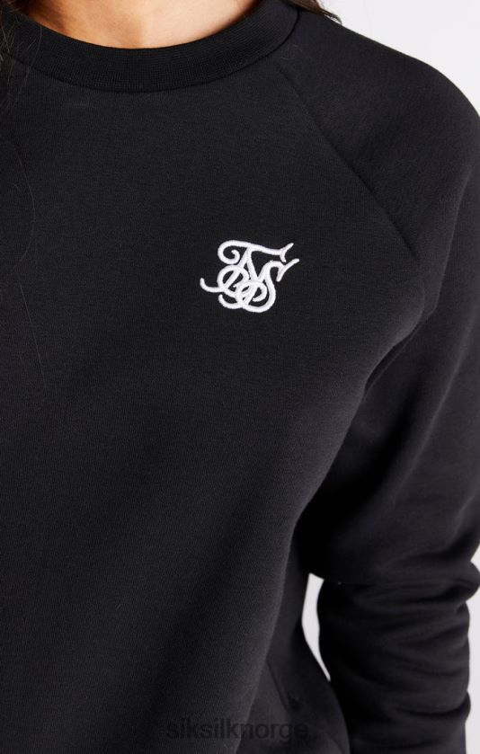 SikSilk kvinner svart essensiell crew-genser V8JH4898 klær