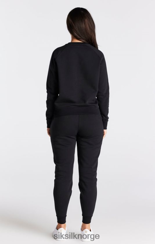 SikSilk kvinner svart essensiell crew-genser V8JH4898 klær