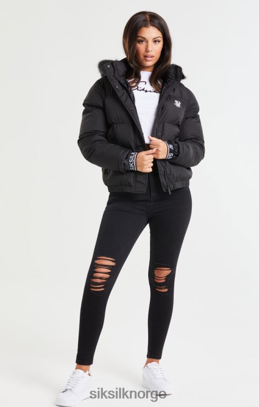 SikSilk kvinner core cropped parkas - svart V8JH48140 klær