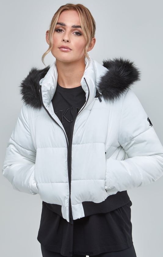 SikSilk kvinner hvit cropped parkas V8JH48130 klær