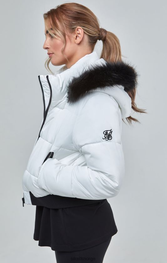 SikSilk kvinner hvit cropped parkas V8JH48130 klær