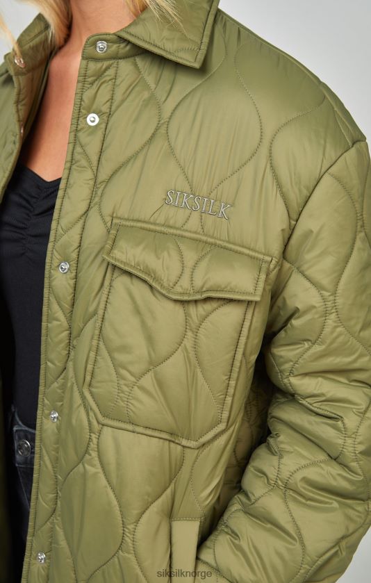 SikSilk kvinner kaki lett quiltjakke V8JH48126 klær