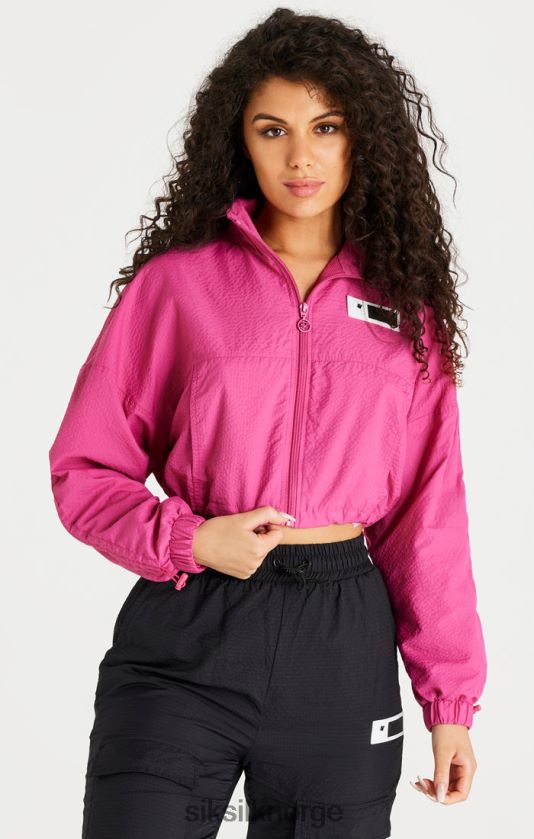 SikSilk kvinner rosa cropped rynket jakke V8JH48134 klær